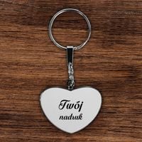 Brelok dwustronny w kształcie serca ze zdjęciem - srebrny