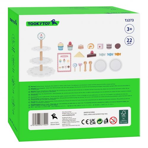 TOOKY TOY Patera Słodkości Drewniany Stojak Babeczki Ciasta na Arena.pl