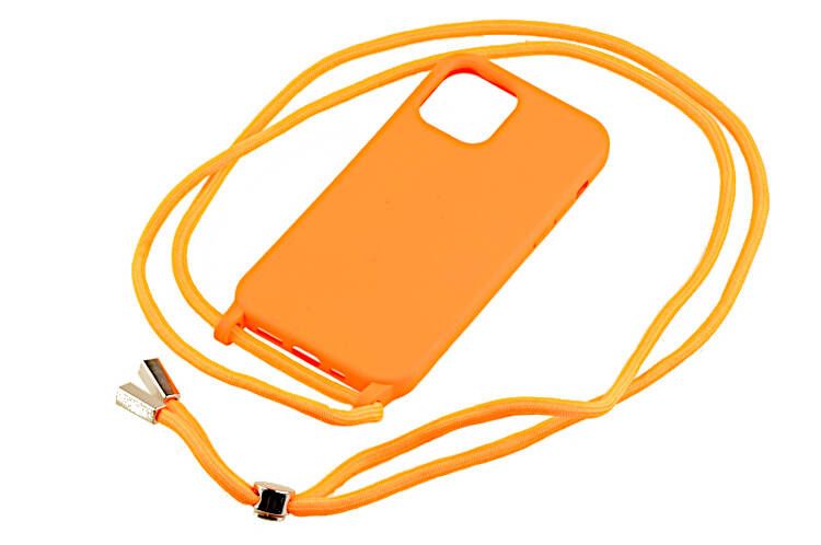 Etui ze sznurkiem RCK do Apple iPhone 12 / 12 Pro pomarańczowy zdjęcie 1