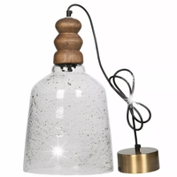 LAMPA SUFITOWA DO SALONU E27 boho wisząca naturalna drewno mango duża
