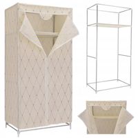 SZAFA TEKSTYLNA PÓŁKA WIESZAK NA UBRANIA GARDEROBA SKŁADANA