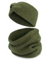 Komplet Damski OPASKA i KOMIN Ciepły Zestaw Zimowy PREMIUM Zielony