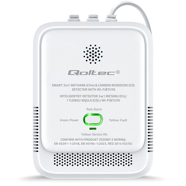 Czujnik CO/CH4 WiFi Tuya Qoltec 2w1 zdjęcie 10