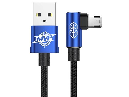 Kabel Baseus MVP Elbow kątowy dwustronny micro USB 2m Blue na Arena.pl