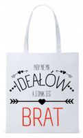 Dla Brata Na Prezent Torba Eco Biała Shopper Z Nadrukiem Ze Zdjęciem