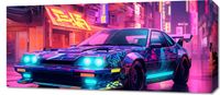 Obraz 90x40cm Nocny Rajd w Neo-Tokio