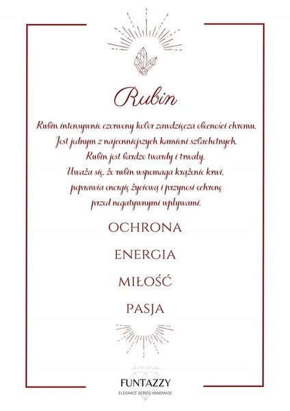 PIERŚCIONEK RUBIN - rozmiary - kamień naturalny - PREZENT Pasja zdjęcie 10