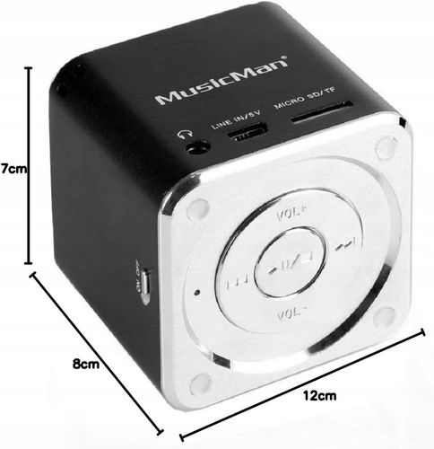 Głośnik przenośny Technaxx MusicMan Mini, microSD, AUX-IN Czarny na Arena.pl