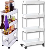 PÓŁKA ŁAZIENKOWA KUCHENNA SZAFKA NA KÓŁKACH REGAŁ 4 POZIOMOWY Z