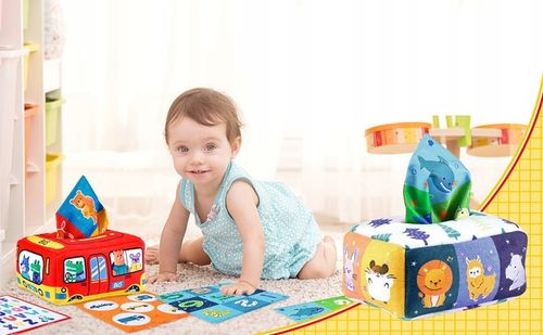 SORTER PUDEŁKO Z CHUSTECZKAMI ZWIERZĄTKA PLUSZOWE MONTESSORI SENSORYCZNE na Arena.pl