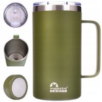 KUBEK TERMICZNY Z UCHWYTEM UCHEM NA KAWĘ HERBATĘ MAJESTIC SPORT 650 ml