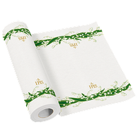 bieżnik airlaid  komunia święta 0.40 x 24m  white flowers   76-15
