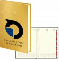 firmowy PLANER dzienny kalendarz A5 złoty srebrny 2026 Z TWOIM LOGO 5 szt