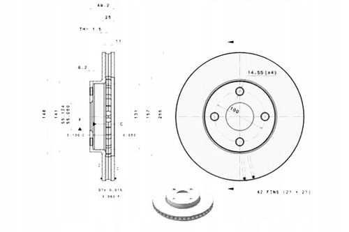 TARCZA HAM PRZOD 255X25 V BREMBO na Arena.pl