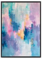 Plakat abstrakcja malarska w ramie 21x30 cm w czarnej ramie