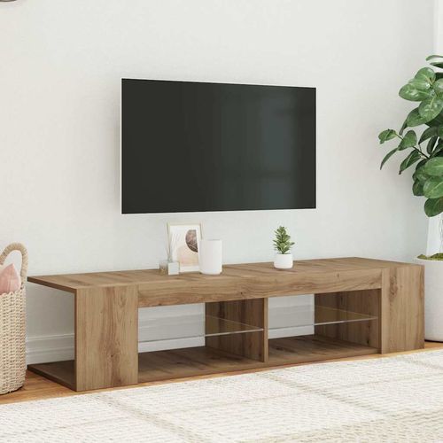 Szafka pod TV z oświetleniem LED, dąb artisan, 135x39x30 cm na Arena.pl