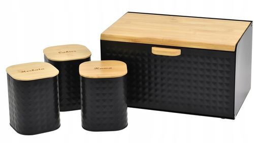 CHLEBAK Pojemnik na Pieczywo chleb POJEMNIKI na Kawę Herbatę Cukier Zestaw na Arena.pl