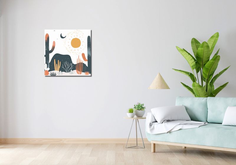Obraz 60x60cm Kaktusy Przy Dniu zdjęcie 2