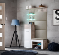 Garderoba Zestaw Mebli Do Przedpokoju 6 Wellington + Biały Połysk GAWIN AM