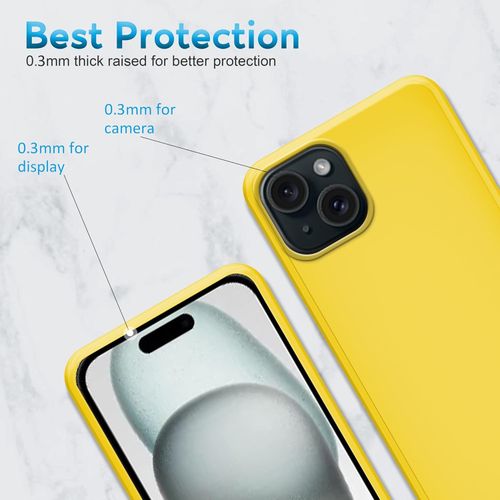 Etui iPhone 15 Plus żółte matowe smukłe silikon TPU odporne na Arena.pl