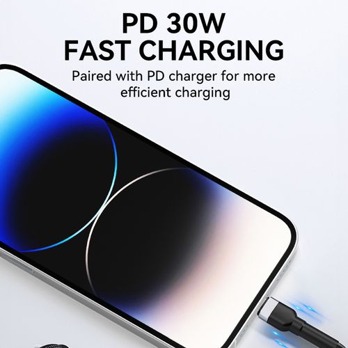 kabel przewód do iphone usb-c - lightning pd 30w 2m czarny na Arena.pl