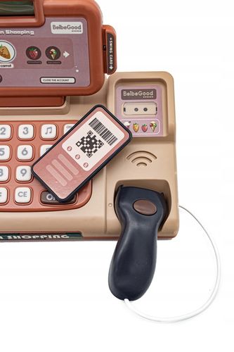 Kasa Fiskalna Edukacyjna Sklepowa Waga Koszyk Czytnik Kodów Monety Mikrofon na Arena.pl