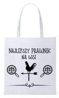 Dla Prawnika Adwokata Torba Eco Biała Shopper Z Nadrukiem Ze Zdjęciem