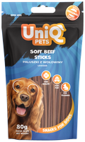 UNIQ PETS Przysmak dla psa paluszki z wołowiny - przekąska psa 80g