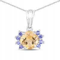 NATURALNY CYTRYN TANZANIT SREBRNY WISIOREK