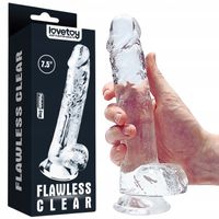 żelowe przezroczyste DILDO Z PRZYSSAWKĄ wodoodporne REALISTYCZNY penis 19cm