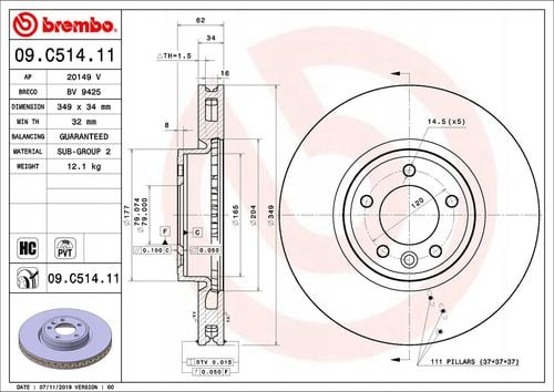 TARCZA HAM PRZOD 349X34 V BREMBO na Arena.pl