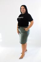 Oliwkowa spódnica eko skóra Olika UNI MAŁY