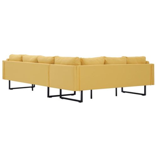 Sofa Narożna, Żółta, Materiałowa na Arena.pl