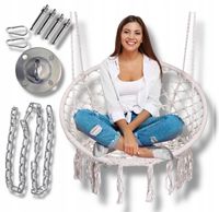 Fotel Wiszący Bocianie Gniazdo Huśtawka Do Domu Ogrodu + Mocowanie Sufitowe