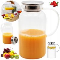STYLOWY SZKLANY DZBANEK NA NAPOJE DZBANEK NA ZIMNE CIEPŁE NAPOJE SOKI 1.8L