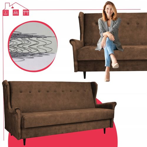 Nowoczesny Komplet Wypoczynkowy do salonu uszak brązowy ARI Family Meble na Arena.pl