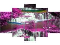 70 100CM OBRAZ 5 ELEM FIOLETOWA KASKADA DRUK PŁÓTNO