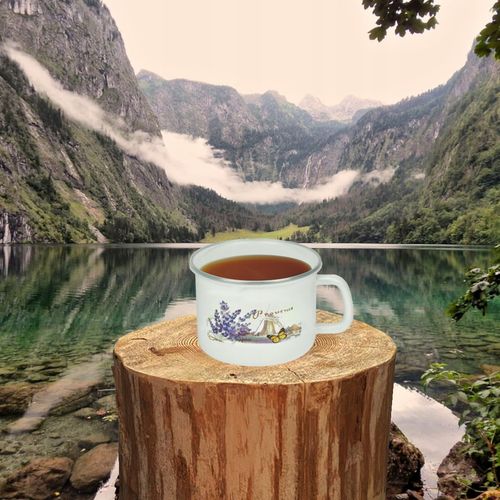 KUBEK DO MLEKA 14 CM EMALIOWANY Z POKRYWKĄ MŁYN na Arena.pl