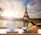 FOTOTAPETA kuchenna PARYŻ KAWA CROISSANT