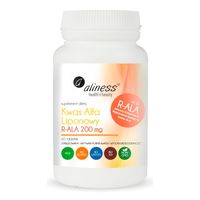 Kwas Alfa Liponowy R-ALA 200mg 60tab PRODUKT WEGETARIAŃSKI BEZ LAKTOZY