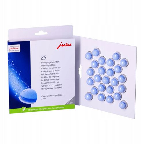 ORYGINALNE Tabletki CZYSZCZĄCE do ekspresu JURA 3w1 3-fazowe zestaw 25szt na Arena.pl