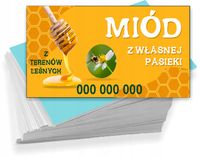 Wizytówki reklamowe 200 szt różne wzory MIÓD Z WŁASNEJ PASIEKI
