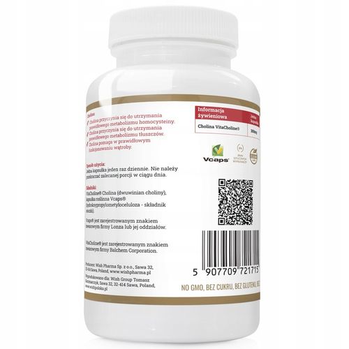 VITACHOLINE 300mg Dobra Pamięć Cholina Układ Nerwowy Produkt Vege 90 kap na Arena.pl