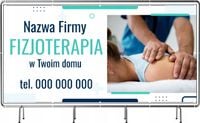 Reklamowy baner fizjoterapia 130x80 - z nazwą firmy i oczkowany
