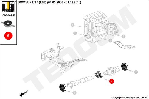BMW 1 E88 PODPORA WAŁU KPL E88 08- na Arena.pl