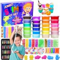 SLIME DUŻY ZESTAW DO ROBIENIA GLUTÓW DLA DZIECI MASA PLASTYCZNA 120w1