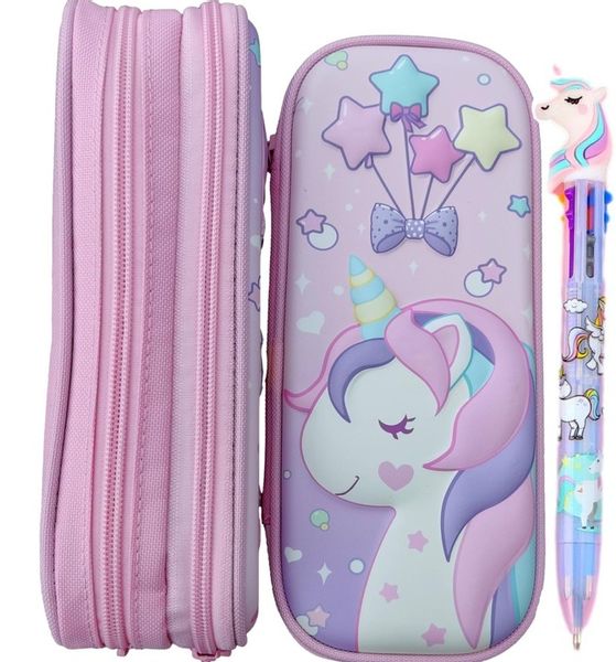 DUŻY PIÓRNIK PODWÓJNY DO SZKOŁY JEDNOROŻEC DŁUGOPI zdjęcie 4