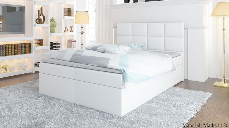 ŁÓŻKO 120x200 KONTYNENTALNE Z MATERACEM DWA POJEMNIKI DOSTAWA GRATIS zdjęcie 1