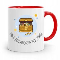 Dla Tatuażystki Tatuażysty Kubek Czerwony Prezent Z Nadrukiem Ze Zdjęciem