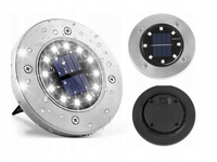 8x LAMPA SOLARNA LED OGRODOWA NAJAZDOWA GRUNTOWA DYSKI MOCNE LAMPY 8 LED